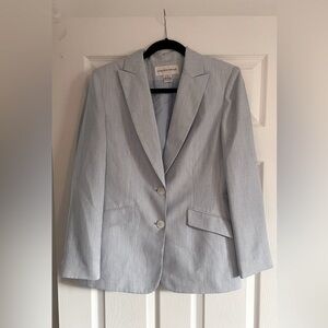 Women's Light Blue and White Lined Blazer